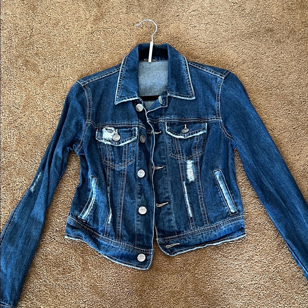 Free People Dark Blue Denim Jacket
